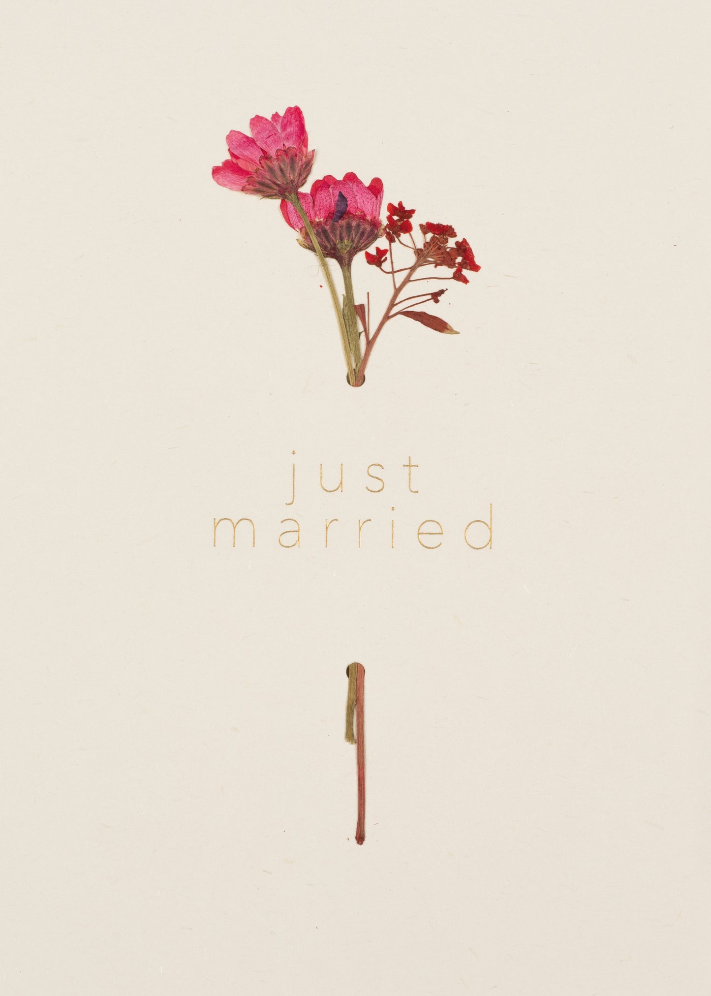 Flowering time card "Just married"