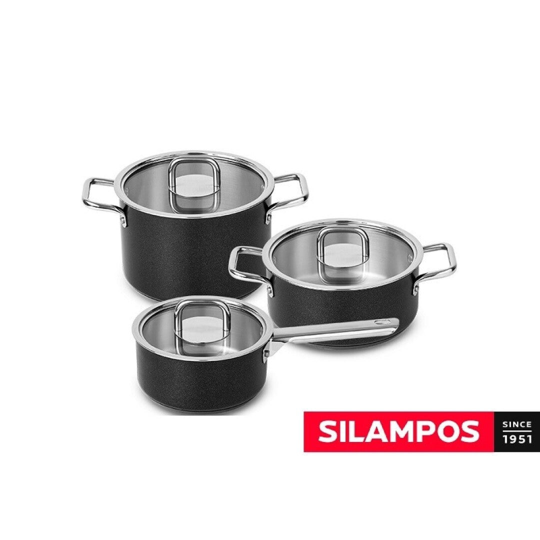 COMFORT GLASS BLACK SILAMPOS - SET 3 PIECES