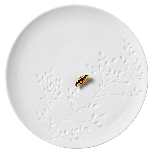 Porcelain plate "golden bird"