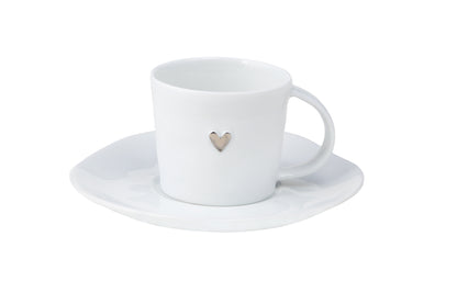 Copo expresso "coração de prata"