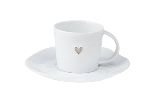 Copo expresso "coração de prata"