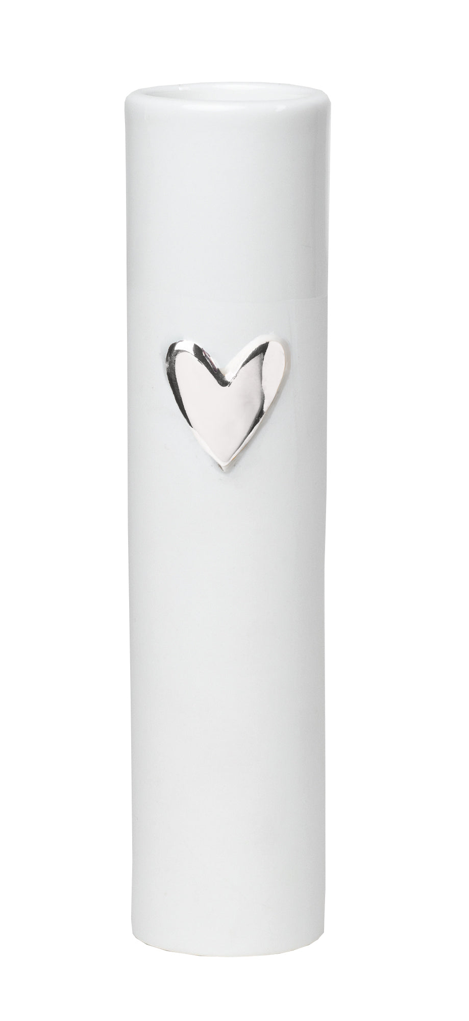 "Silver" heart vase