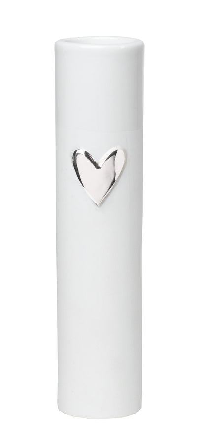"Silver" heart vase