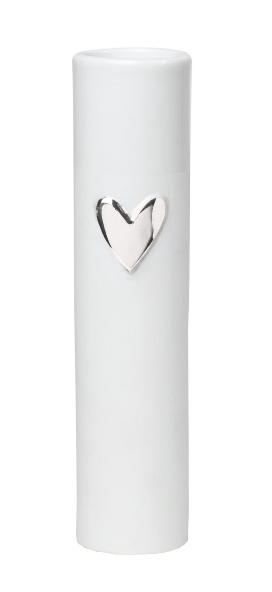 Vaso coração "prateado"