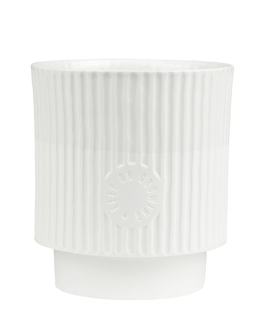 Vaso simples. Plantador "Continue crescendo"