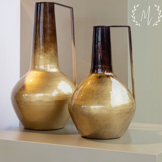 Vaso amphore dourado