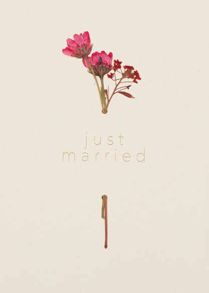 Flowering time card "Just married"