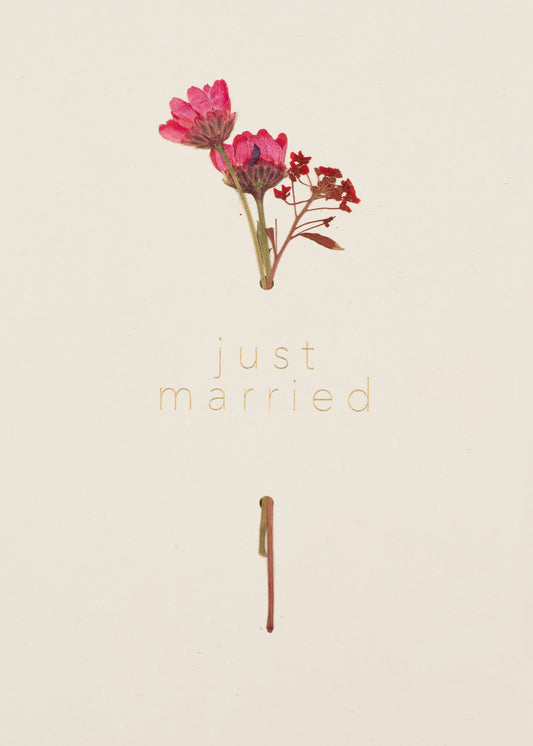 Flowering time card "Just married"