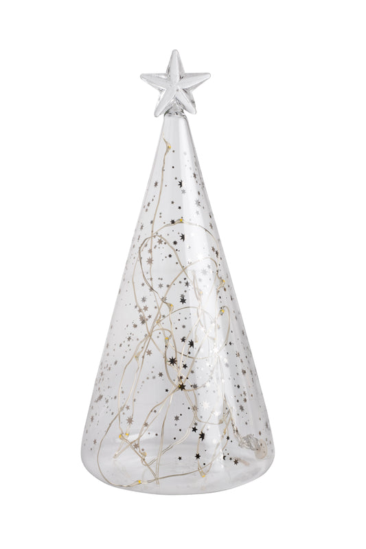 Christmas tree with small silver star glass