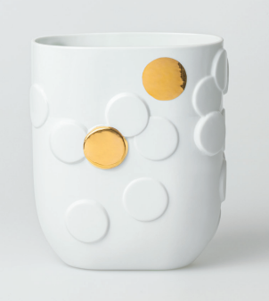 Vaso de pontos dourados