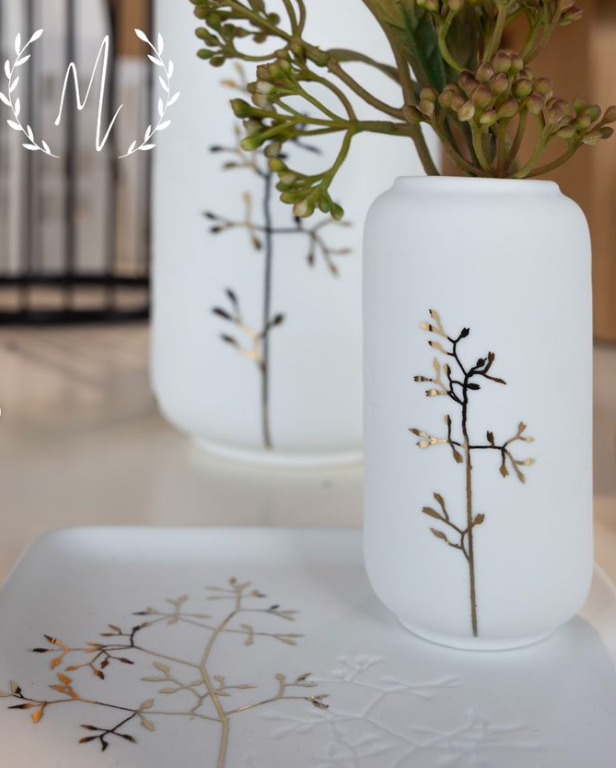 Mini vase gold branch