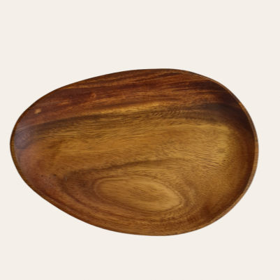 Wooden egg shaped tray