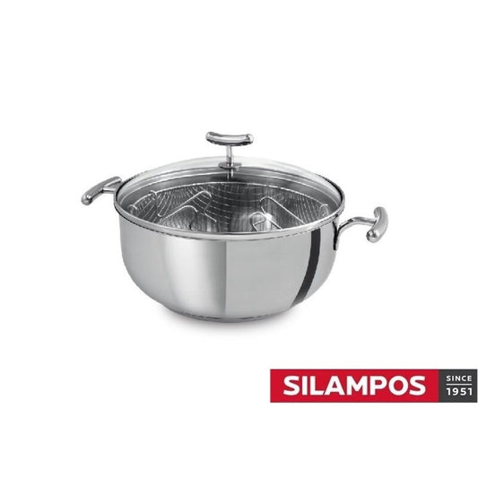 YUMI SILAMPOS - 24 CM DEEP FAT FRYER WITH BASKET AND GLASS LID