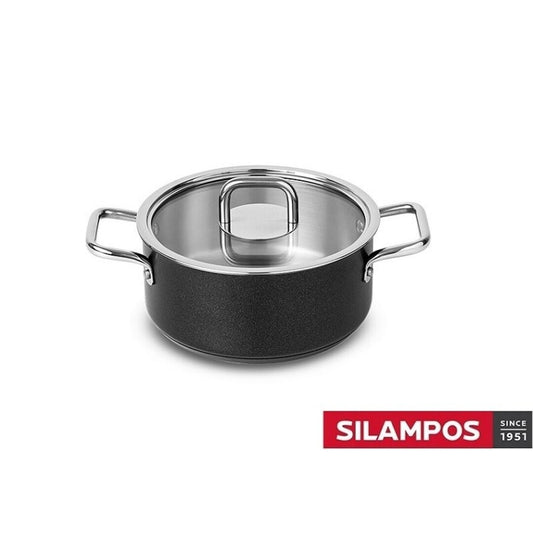 COMFORT GLASS BLACK SILAMPOS - CASSEROLE DISH WITH HANDLES 16 CM