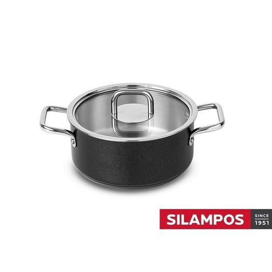 COMFORT GLASS BLACK SILAMPOS - CASSEROLE DISH WITH HANDLES 20 CM