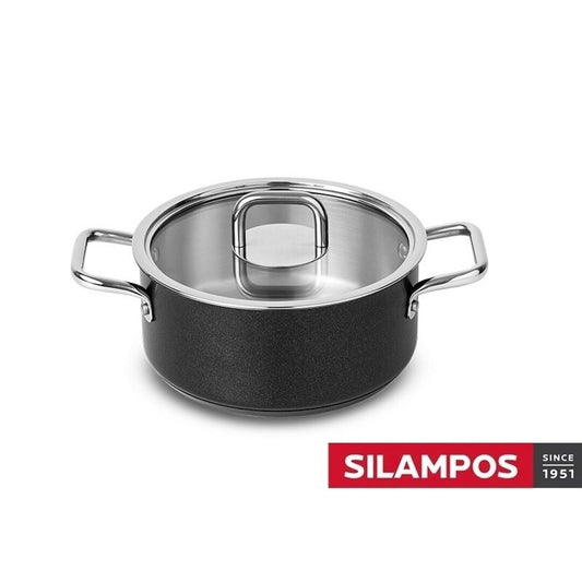 COMFORT GLASS BLACK SILAMPOS - SAUCEPAN WITH HANDLES 24 CM