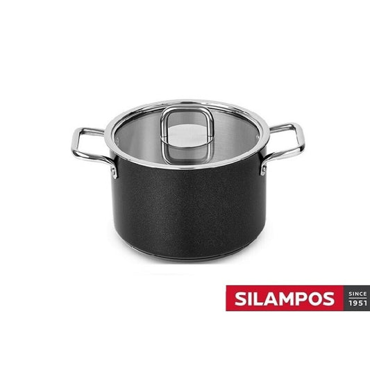 COMFORT GLASS BLACK SILAMPOS - PAN WITH HANDLES 16 CM