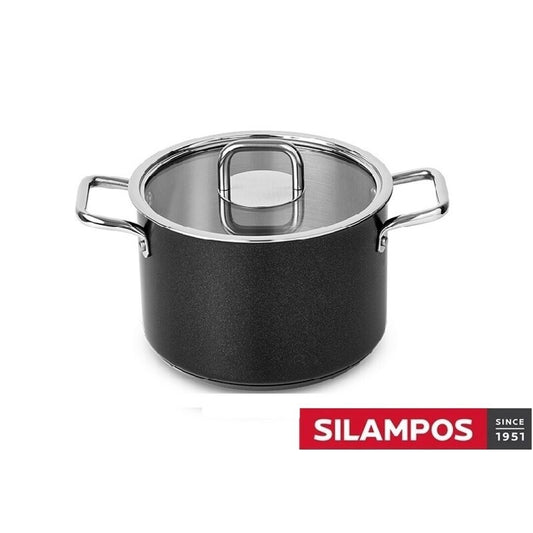 COMFORT GLASS BLACK SILAMPOS - PAN WITH HANDLES 24 CM