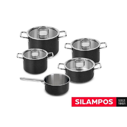 COMFORT GLASS BLACK SILAMPOS - SET 5 PIECES