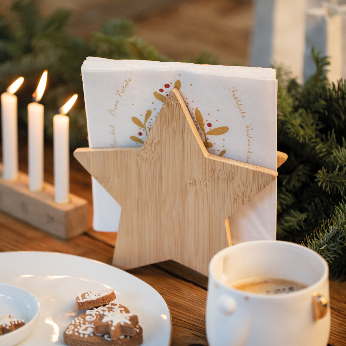Bamboo napkin holder “Star”