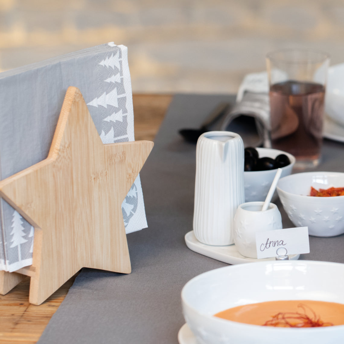 Bamboo napkin holder “Star”
